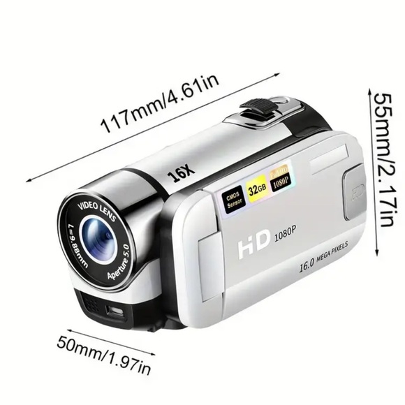 NEW HD Digital Camera with 16x Zoom - Handheld Video Recorder for Home - Picture 5 of 9